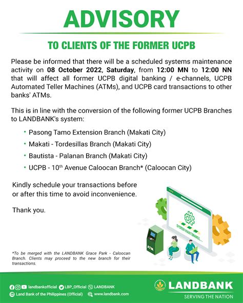 landbank advisory today|LandBank reports 'system intermittence' in digital banking .